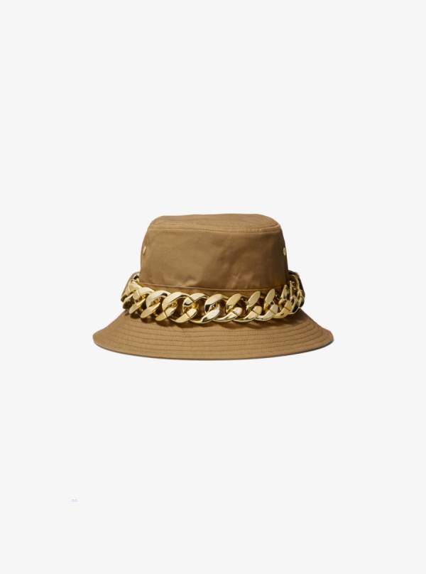 Damske Klobuky Michael Kors Chain Link Cotton Bucket Olivovo Zelená - Doplnky Michael Kors Obchod | QIKLT-7823